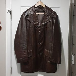 Vintage Mens button leather jacket